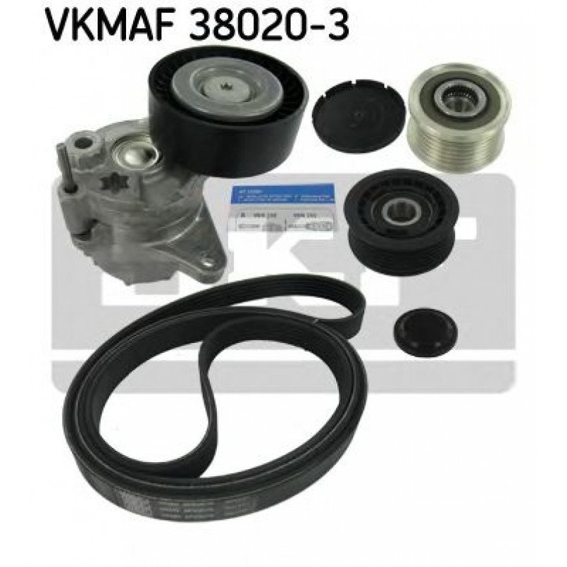 VKMAF 38020-3 SKF Комплект роликовий модуль натягувача ременя (ролик, ремінь)
